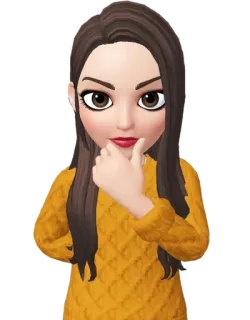 🤔 Avatar, Mulher, Pensando, Gesto, Fofo, Desenho animado telegram sticker