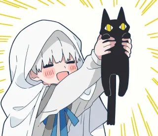 🐱 anime, lindo, gato, dibujos animados, kawaii telegram sticker