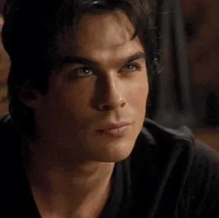 🦇 Damon Salvatore The Vampire Diaries Damon Salvatore, wampir, serial TV, twarz, portret telegram sticker