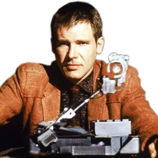 💼 Harrison Ford Blade Runner แฮร์ริสัน ฟอร์ด, Blade Runner, วิทยาศาสตร์ fiction, ภาพยนตร์, นักแสดง telegram sticker
