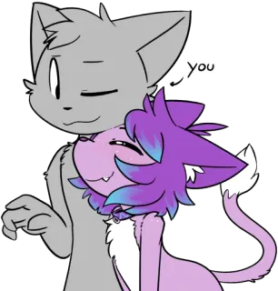 🤗 you 猫, ハグ, 愛, 愛情, かわいい, 漫画 telegram sticker