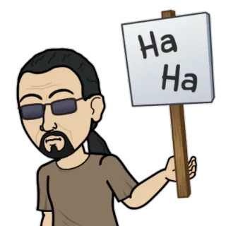 🙄 Ha Ha Bitmoji, 男性, サイン, 笑い, ユーモア telegram sticker