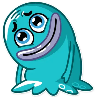 ☺️ cartoon, monster, creature, cute, sticker, blue telegram sticker