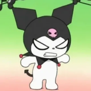 😡 Kuromi Kuromi, Sanrio, Anime, Dibujos animados, Lindo, Villano, Diablo, Enojado telegram sticker