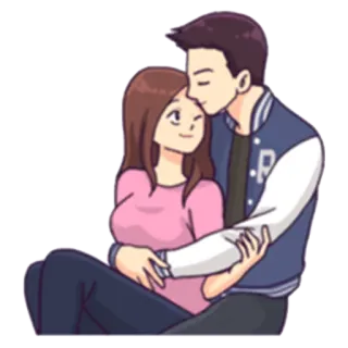 ☺️ coppia, amore, cartone animato, relazione, romanticismo telegram sticker