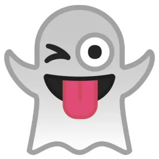 👻 hantu, emoji, lidah, halloween, imut, mengedipkan mata telegram sticker