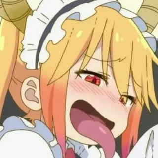 👅 Tohru Miss Kobayashi's Dragon Maid Anime, Dragão, Maid, Língua, Engraçado, Meme whatsapp sticker
