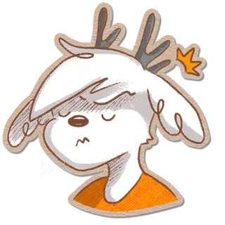 😠 Мультфильм, Олень, Животное, Милый, Персонаж, Наклейка telegram sticker