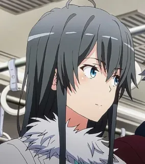 🫓 Yukino Yukinoshita My Teen Romantic Comedy SNAFU อนิเมะ, ผู้หญิง, ผมยาว, ผมสีเทา, น่ารัก, แอนิเมชั่น, ผู้หญิง, My Teen Romantic Comedy SNAFU whatsapp sticker
