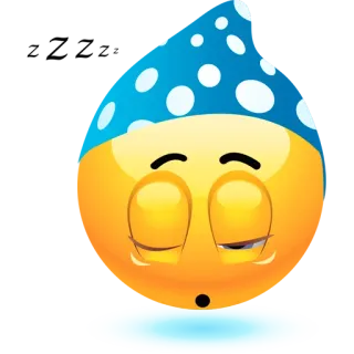 😴 表情符号, 困, 脸, 卡通, 可爱, 睡觉, 夜晚 telegram sticker