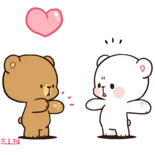 😟 orso, amore, carino, cuore, coppia telegram sticker
