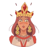 😳 Königin, Royalty, Krone, Frau, Cartoon telegram sticker