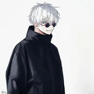 💠 Gojo Satoru Jujutsu Kaisen Anime, Personaje, Gojo, Jujutsu Kaisen, Pelo Blanco, Gafas de sol whatsapp sticker