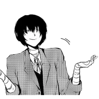 😌 Dazai Osamu Bungou Stray Dogs Anime, Manga, Dazai, Bungou Stray Dogs, BSD, Charakter telegram sticker
