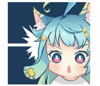 😲 anime meisje, schattig, cartoon, kattenoren, sterren, kawaii telegram sticker