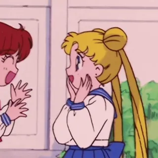 🌙 Sailor Moon Anime, Cartoon, Meisje, Vriend/Vriendin, Leuk telegram sticker
