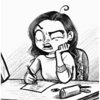 😕 Zeichnung, Künstler, Frustration, Cartoon, Illustration, Skizze, wütend telegram sticker