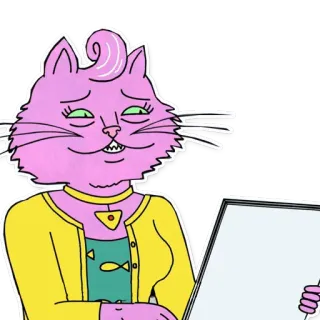 📃 Princess Carolyn BoJack Horseman мультфильм, кот, розовый, телешоу, антропоморфный telegram sticker
