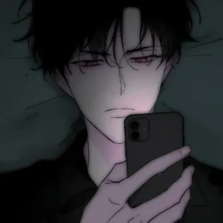 🐈‍⬛ Anime, Esthétique, Art, Garçon, Téléphone, Sombre whatsapp sticker