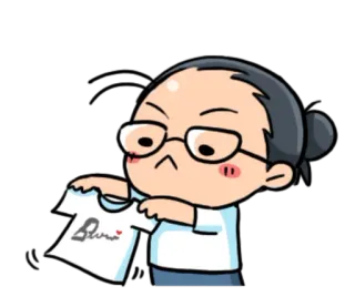 👚 Blumi 卡通, 女人, 眼镜, T恤, 可爱 telegram sticker