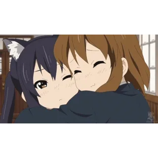 🫂 anime, friendship, kawaii, cute, hug, girls, cartoon telegram sticker
