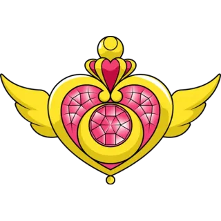 💖 ハート, 翼, ゴールド, ピンク, 月, ステッカー, かわいい, アニメ telegram sticker