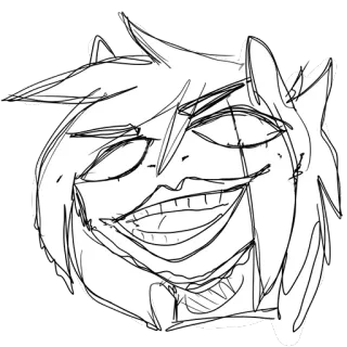 😱 草图, 卡通, 脸, 人物, 绘画 telegram sticker