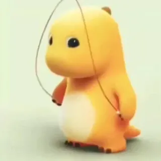 🧬 dinosaure, dessin animé, mignon, animal, corde à sauter, kawaii whatsapp sticker