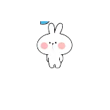 😔 coelho, fofo, animal, desenho animado, adesivo whatsapp sticker