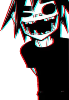 👍 2-D Gorillaz desenho animado, personagem, banda virtual, música, 2D, Gorillaz telegram sticker