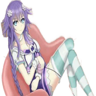 😈 Neptune Hyperdimension Neptunia Anime, Jeu vidéo, Cheveux violets, Femme, Personnage, Neptune telegram sticker