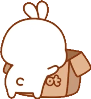 🐰 C rabbit, box, cute, cartoon telegram sticker