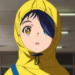 😳 Anime, Mädchen, Kapuzenpulli, Porträt telegram sticker