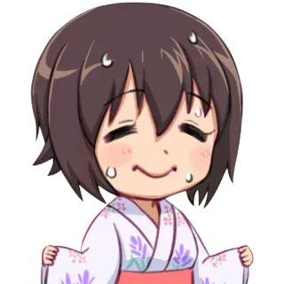 😆 Anime, Schweiß, Chibi, Kimono, verlegen whatsapp sticker