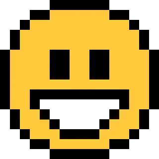 😀 Emoji, Pixel art, Senyum, Senang, Retro telegram sticker