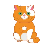 🤦 kucing, hewan, peliharaan, oranye, lucu, kartun telegram sticker