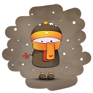 ❄ musim dingin, syal, lucu, kartun, salju, topi telegram sticker