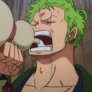 🍺 Zoro One Piece Anime, Bere, Pirata, Ronin, Spadaccino telegram sticker