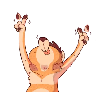 ☝️ animal, cartoon, character, funny, peace sign, cute telegram sticker