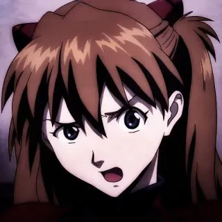 🎪 Asuka Langley Sohryu Neon Genesis Evangelion anime, girl, character, neon genesis evangelion, asuka, scowling telegram sticker