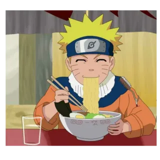 🍜 Naruto Uzumaki Naruto naruto, anime, ramen, noodles, food, eating, happy, uzumaki telegram sticker
