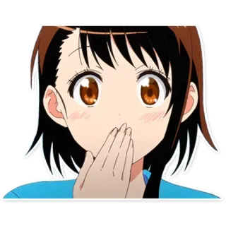 🤭 Anime, Mädchen, Süß, Charakter, Augen, Mund, Schüchtern whatsapp sticker