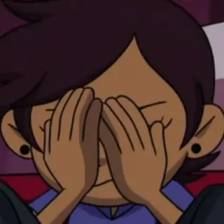 ☹️ cartoon, facepalm, embarrassed, character, anime telegram sticker