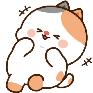 😆 mèo, dễ thương, vui vẻ, biểu tượng cảm xúc, nhãn dán, hoạt hình, động vật telegram sticker