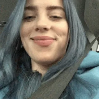 🌊 Billie Eilish piosenkarz, muzyk, celebryta, gwiazda pop, niebieskie włosy, osoba telegram sticker