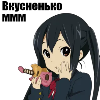 🍠 Azusa Nakano K-On! アニメ, 女の子, 食べる, けいおん!, 中野梓, 可愛い, 漫画 telegram sticker