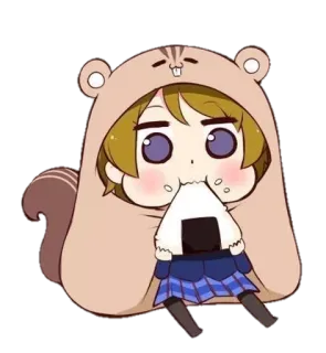 🍥 wiewiórka, chibi, onigiri, kawaii, anime, kreskówka, słodkie whatsapp sticker