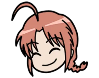 🙂 Anime, Manga, Mignon, Fille, Joyeux, Sourire, Visage telegram sticker