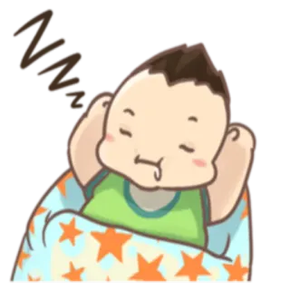😴 durmiendo, bebé, lindo, dibujos animados, zzz, dormir, relajación whatsapp sticker