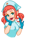😝 verpleegkundige, vrouw, cartoon, medisch, gezondheidszorg, schattig telegram sticker